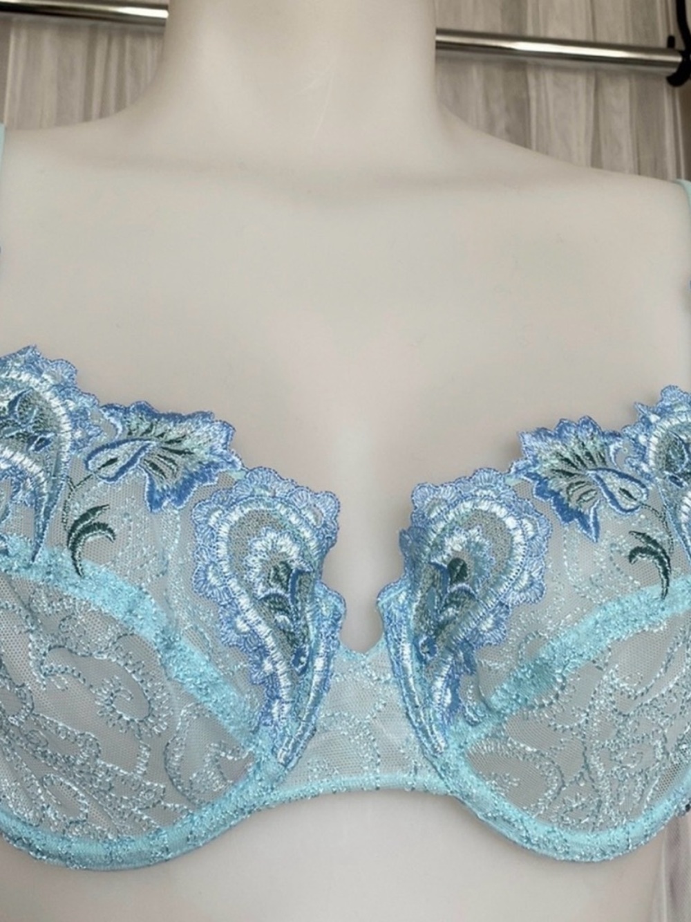 Chantelle Light Blue Lace Underwire Bra